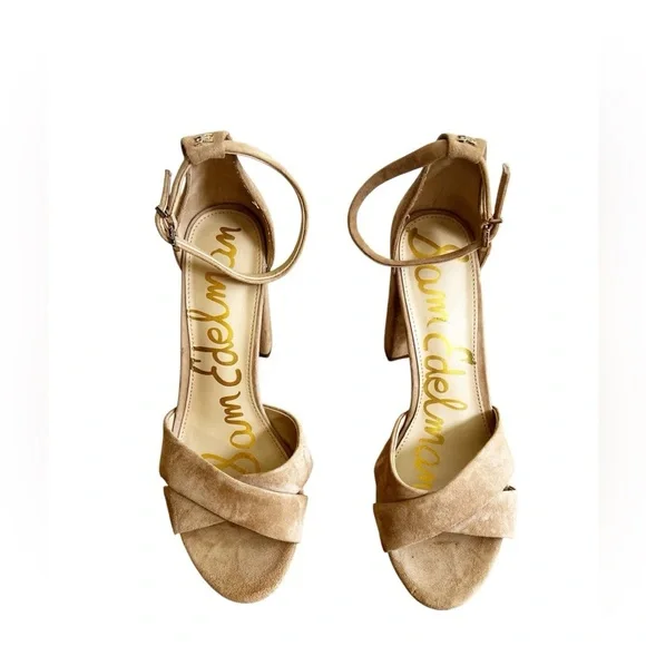 Sam Edelman Yancy Ankle Strap Sandal Block Heel In Oatmeal Tan Womens 9.5 - Picture 4 of 7